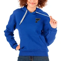 Women's Antigua Royal St. Louis Blues Primary Logo Victory Pullover Hoodie