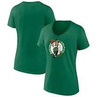 Women's Green Boston Celtics Logo V-Neck T-Shirt