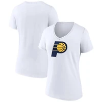 Women's White Indiana Pacers Logo V-Neck T-Shirt