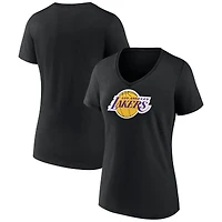 Women's Black Los Angeles Lakers Logo V-Neck T-Shirt