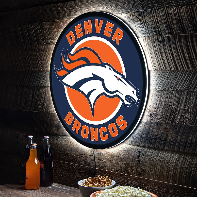 Denver Broncos LED XL Round Wall Décor