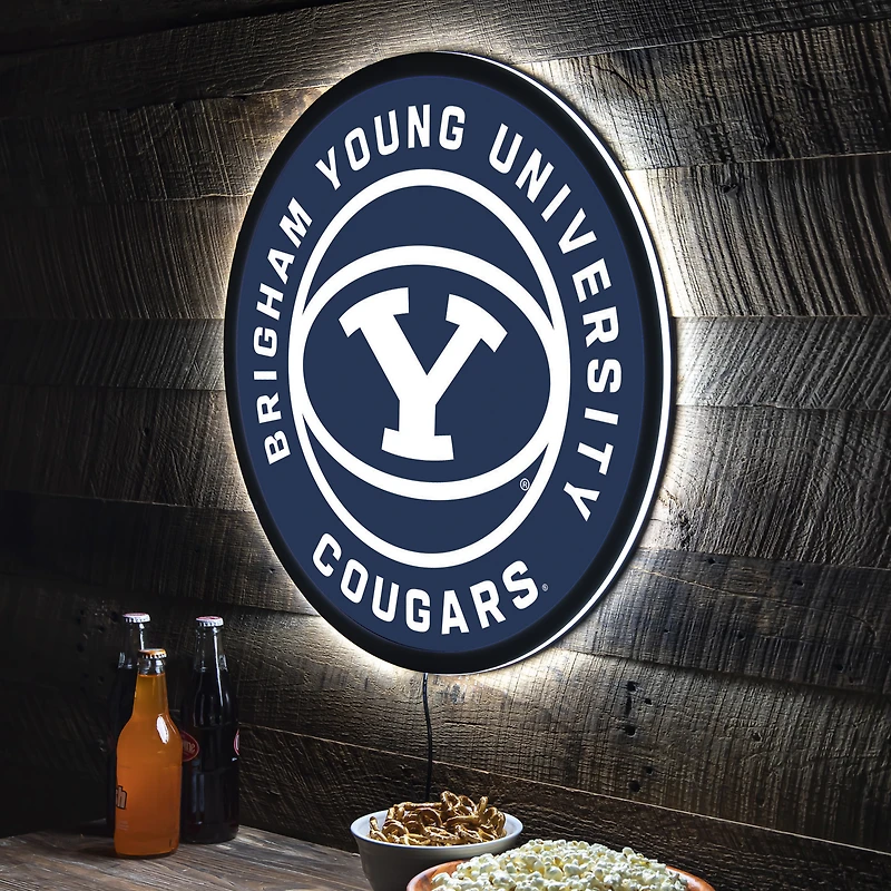BYU Cougars LED XL Round Wall Décor