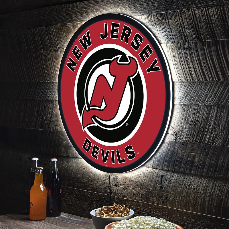 New Jersey Devils LED XL Round Wall Décor