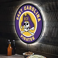 ECU Pirates LED XL Round Wall Décor