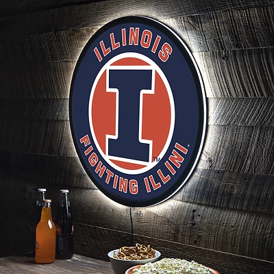 Illinois Fighting Illini LED XL Round Wall Décor