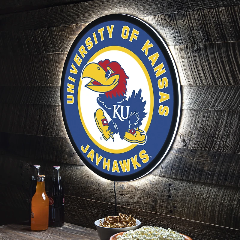 Kansas Jayhawks LED XL Round Wall Décor