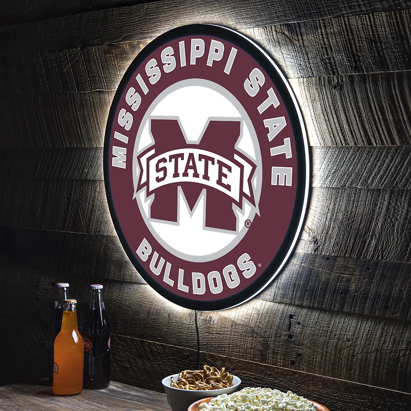 Mississippi State Bulldogs LED XL Round Wall Décor