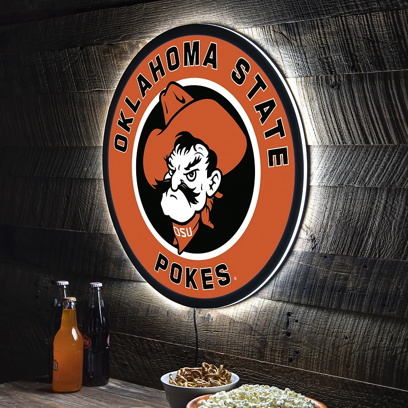 Oklahoma State Cowboys LED XL Round Wall Décor