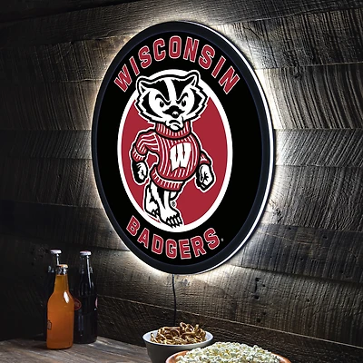 Wisconsin Badgers LED XL Round Wall Décor