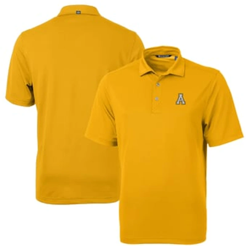 Men's Cutter & Buck Gold Appalachian State Mountaineers Virtue Eco Pique Recycled Polo