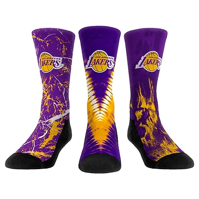 Youth Rock Em Socks Los Angeles Lakers Three-Pack Crew Socks Set
