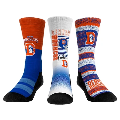 Youth Rock Em Socks Denver Broncos Throwback Three-Pack Crew Sock Set