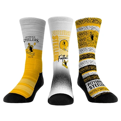 Youth Rock Em Socks Pittsburgh Steelers Throwback Three-Pack Crew Sock Set