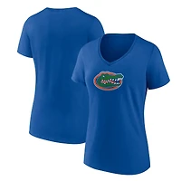 Women's Royal Florida Gators Team Logo V-Neck T-Shirt
