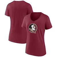 Women's Garnet Florida State Seminoles Team Logo V-Neck T-Shirt