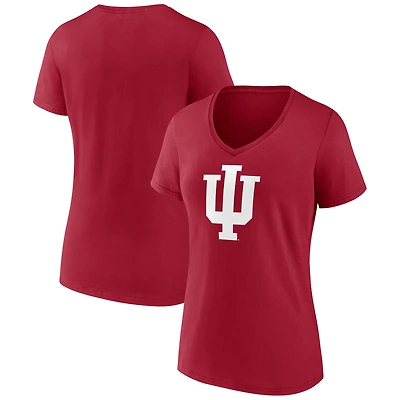 Women's Cardinal Indiana Hoosiers Team Logo V-Neck T-Shirt