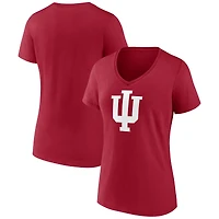 Women's Cardinal Indiana Hoosiers Team Logo V-Neck T-Shirt