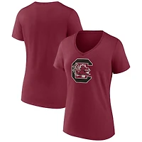 Women's Garnet South Carolina Gamecocks Team Logo V-Neck T-Shirt