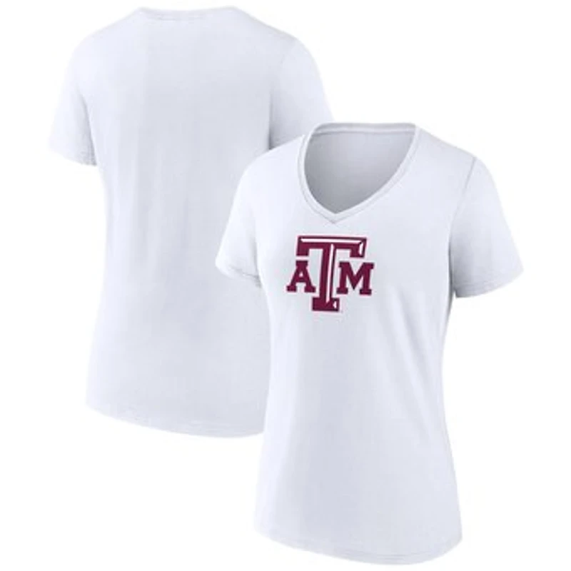 Women's White Texas A&M Aggies Team Logo V-Neck T-Shirt