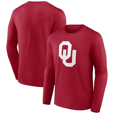 Men's Cardinal Oklahoma Sooners Logo Long Sleeve T-Shirt