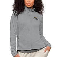 Women's Antigua Heather Gray Southern Miss Golden Eagles Course Full-Zip Jacket