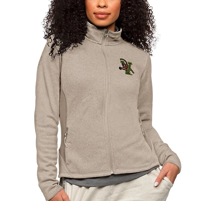 Women's Antigua Oatmeal Vermont Catamounts Course Full-Zip Jacket