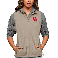Women's Antigua Oatmeal Houston Cougars Course Full-Zip Vest