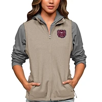 Women's Antigua Oatmeal Missouri State University Bears Course Full-Zip Vest