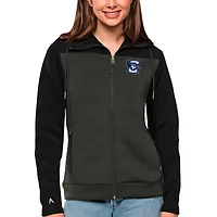 Women's Antigua Black/Charcoal Creighton Bluejays Protect Full-Zip Jacket