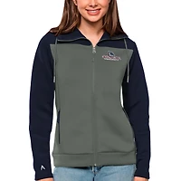 Women's Antigua Navy/Steel Gonzaga Bulldogs Protect Full-Zip Jacket