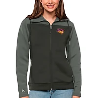 Women's Antigua Steel/Charcoal Northern Iowa Panthers Protect Full-Zip Jacket