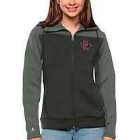 Women's Antigua Steel/Charcoal San Diego State Aztecs Protect Full-Zip Jacket