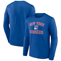 Men's Royal New York Rangers Victory Arch Long Sleeve T-Shirt