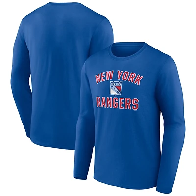 Men's Royal New York Rangers Victory Arch Long Sleeve T-Shirt