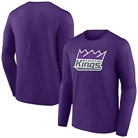 Men's Purple Stockton Kings Logo Long Sleeve T-Shirt