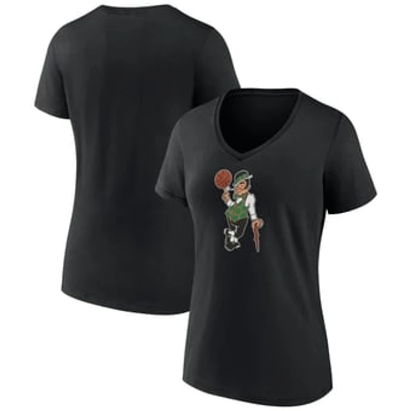 Women's Black Boston Celtics Alternate Logo V-Neck T-Shirt