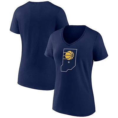 Women's Navy Indiana Pacers Alternate Logo V-Neck T-Shirt