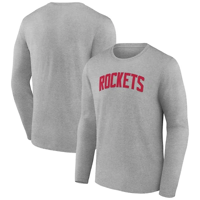 Men's Gray Houston Rockets Alternate Logo Long Sleeve T-Shirt