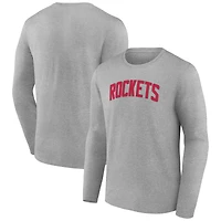 Men's Gray Houston Rockets Alternate Logo Long Sleeve T-Shirt