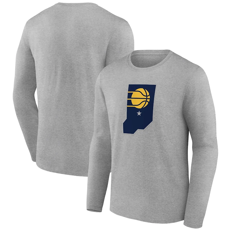 Men's Gray Indiana Pacers Alternate Logo Long Sleeve T-Shirt
