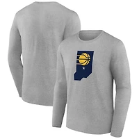 Men's Gray Indiana Pacers Alternate Logo Long Sleeve T-Shirt
