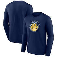 Men's Navy Memphis Grizzlies Alternate Logo Long Sleeve T-Shirt