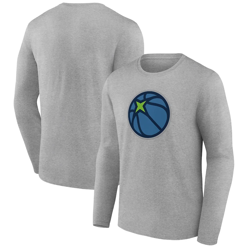 Men's Gray Minnesota Timberwolves Alternate Logo Long Sleeve T-Shirt