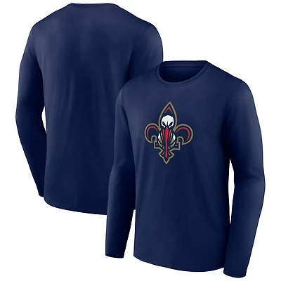 Men's Navy New Orleans Pelicans Alternate Logo Long Sleeve T-Shirt