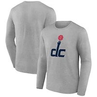 Men's Gray Washington Wizards Alternate Logo Long Sleeve T-Shirt