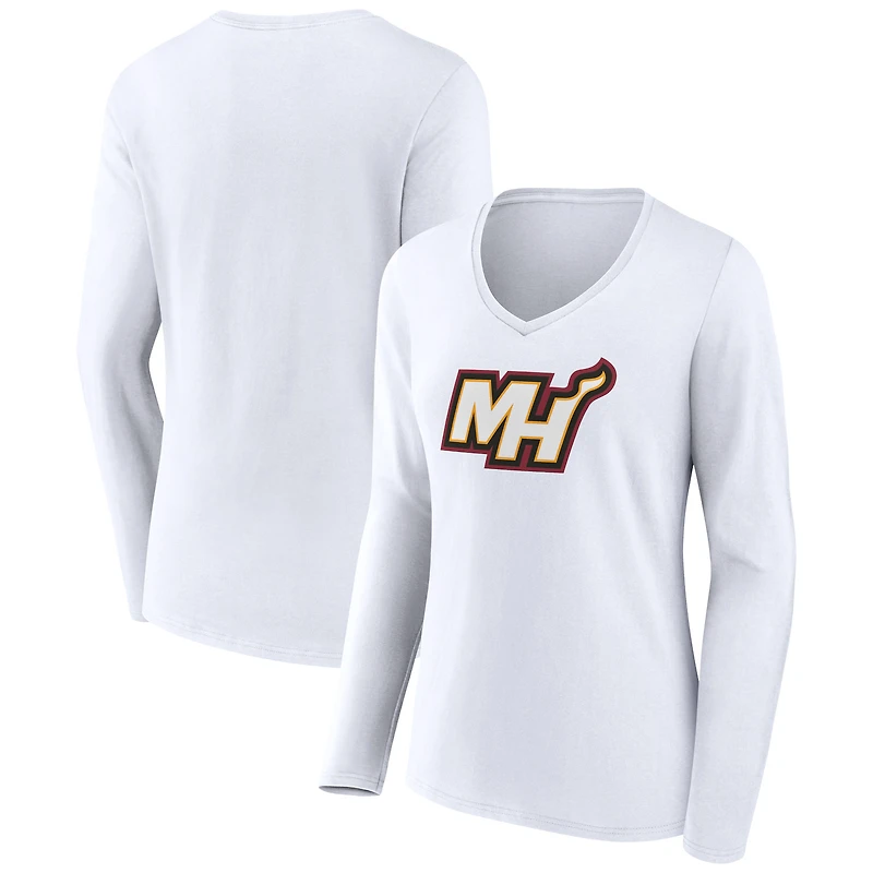 Women's Miami Heat Alternate Logo V-Neck Long Sleeve T-Shirt