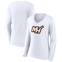 Women's Miami Heat Alternate Logo V-Neck Long Sleeve T-Shirt