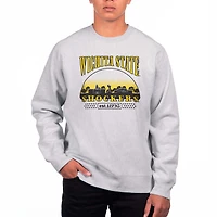 Men's Uscape Apparel Heather Gray Wichita State Shockers Premium Heavyweight Crewneck Sweatshirt