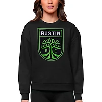 Women's Antigua Black Austin FC Team Logo Victory Pullover Sweatshirt
