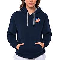 Women's Antigua Navy FC Cincinnati Team Logo Victory Pullover Hoodie